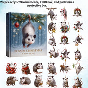 Possum Advent Calendar 2025 24 Day Holiday Countdown Box With Cute Hanging Ornaments Festive Tree Decorations For Animal Lovers