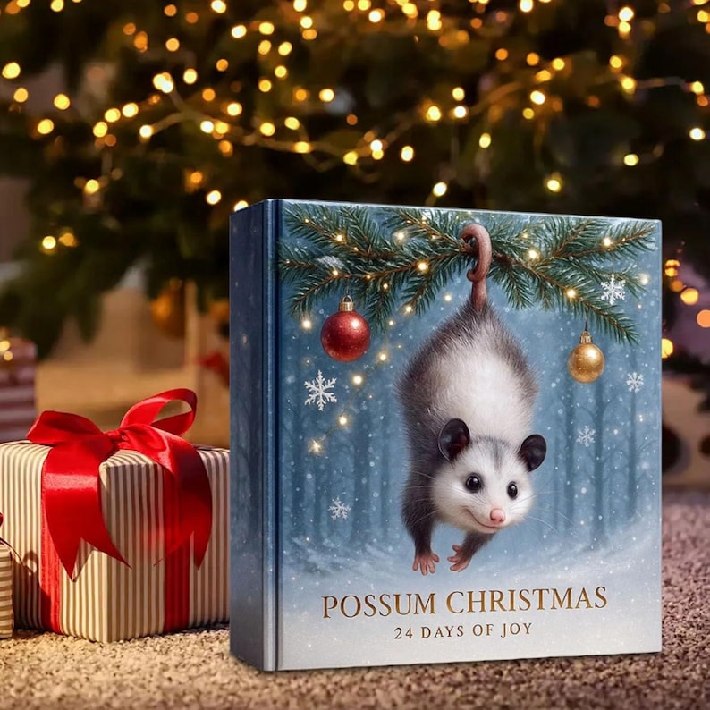 Possum Advent Calendar 2025 24 Day Holiday Countdown Box With Cute Hanging Ornaments Festive Tree Decorations For Animal Lovers