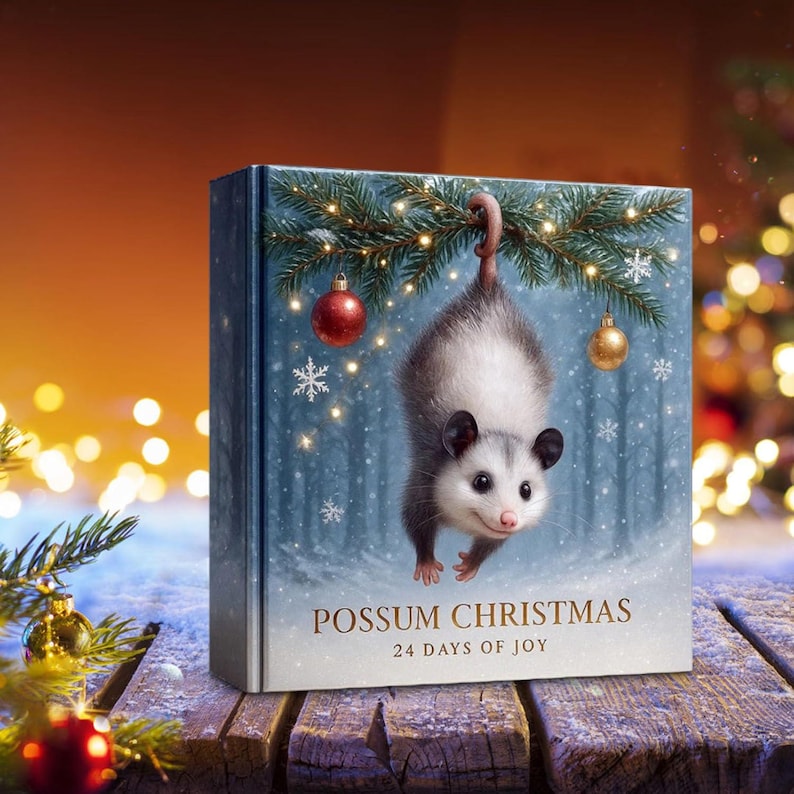Possum Advent Calendar 2025 24 Day Holiday Countdown Box With Cute Hanging Ornaments Festive Tree Decorations For Animal Lovers