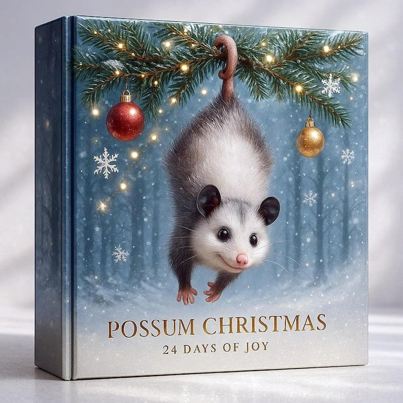 Possum Advent Calendar 2025 24 Day Holiday Countdown Box With Cute Hanging Ornaments Festive Tree Decorations For Animal Lovers