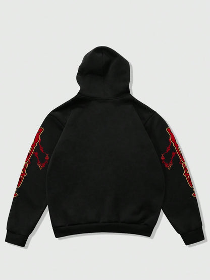 Men Eye Graphic Print Hoodie