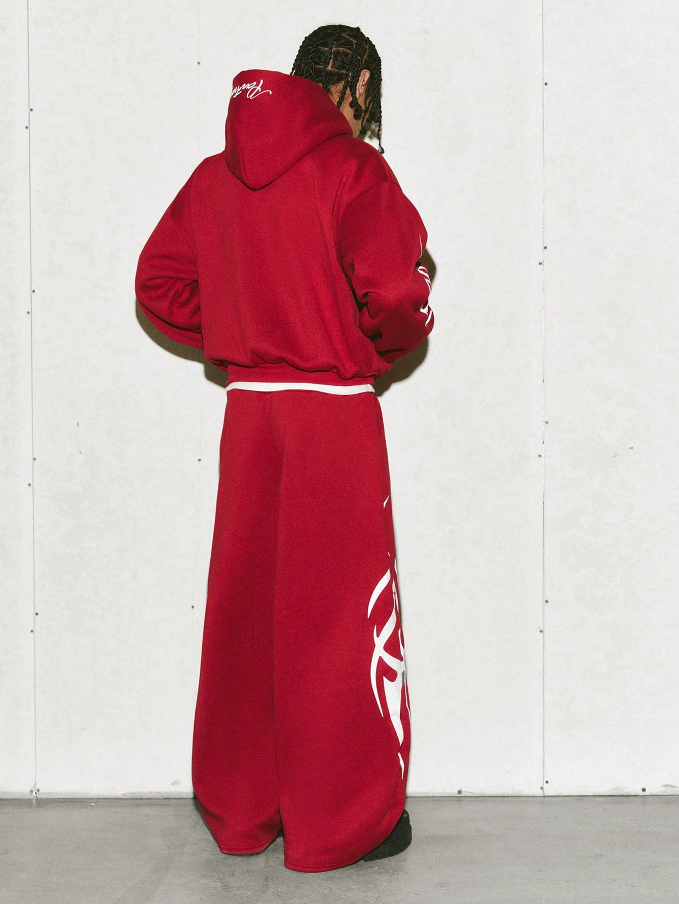 Men's Maroon Thermal Hoodie & Lightning Cargo Pants Set