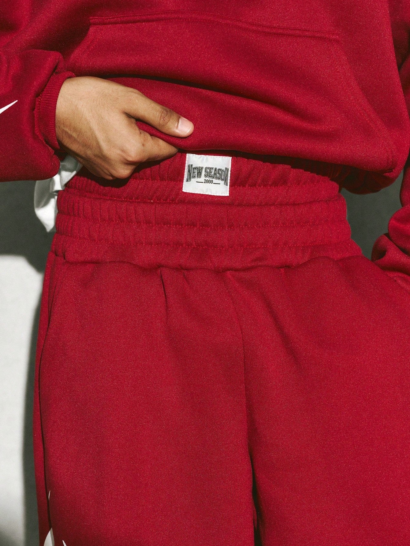 Men's Maroon Thermal Hoodie & Lightning Cargo Pants Set