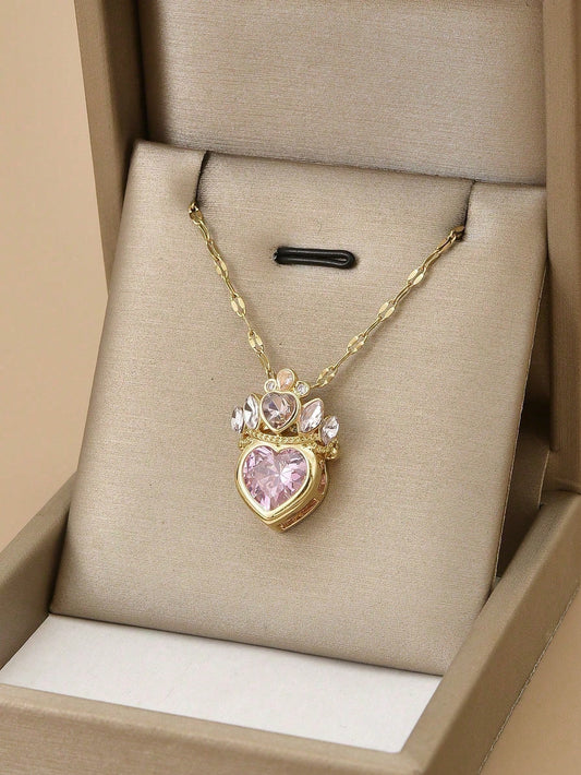 Stainless Steel Heart Necklace for Women – Gift for Mom & Valentine’s Day