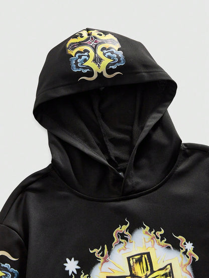 Men's Virgin Mary Cross Hip Hop Hoodie