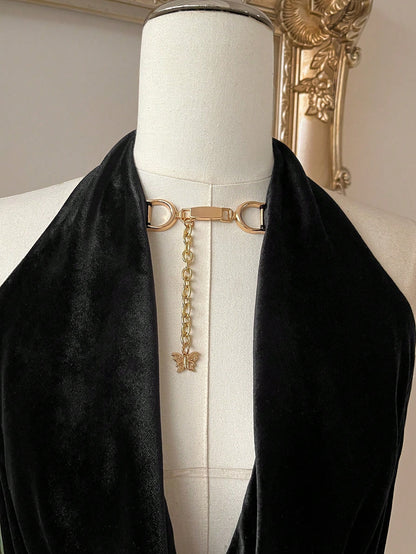 Black Sequin Halter Neck Bodycon Mini Dress