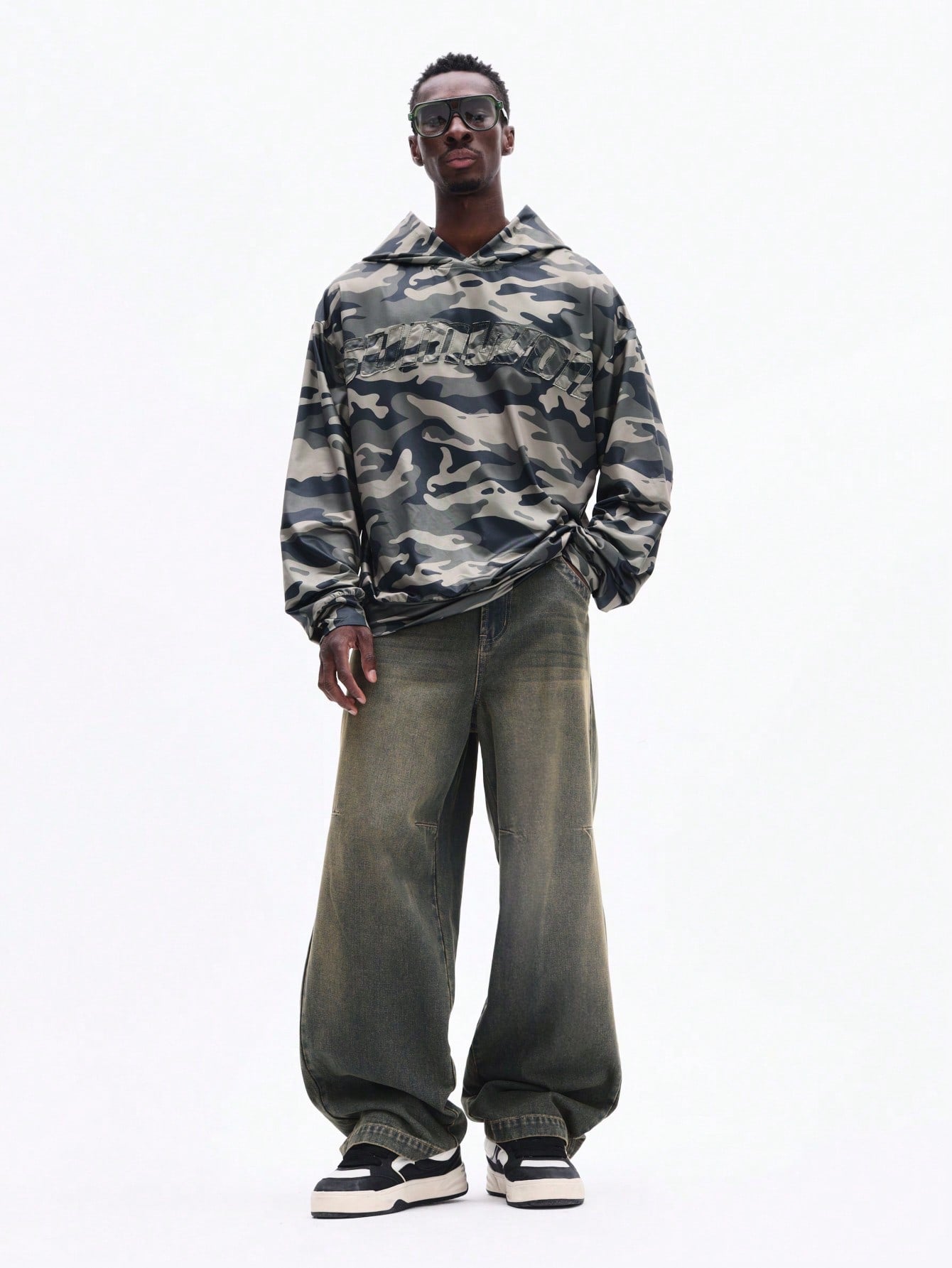 Men's Camouflage Graphic Oversized Hoodie