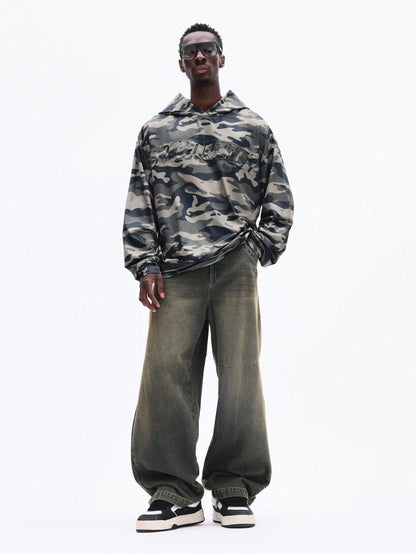 Men's Camouflage Graphic Oversized Hoodie