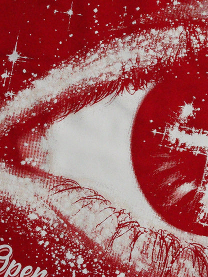 Men's Red Punk Graphic Zip-Up Y2K Streetwear Hoodie