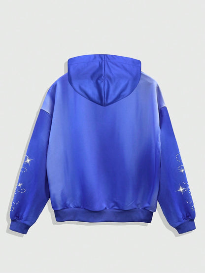 Men Streetwear Drop Shoulder Zip Hoodie