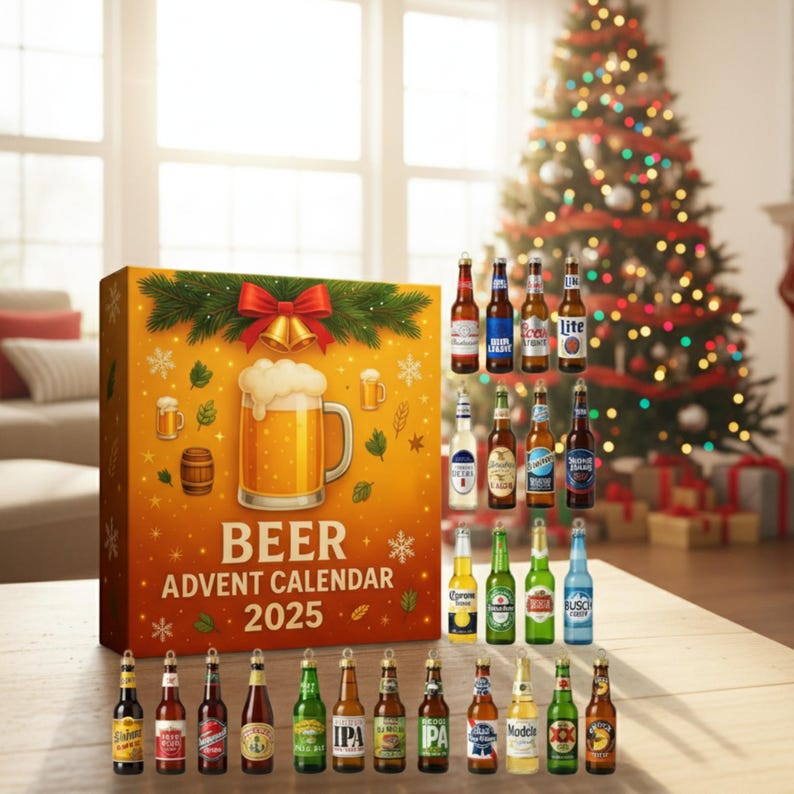 Beer Advent Calendar 2025  24 Mini Craft Beer  Inspired Ornaments  Craft Beer Blind Box Ornament Advent Calendar  Gift  Gift For Him
