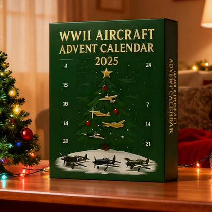 Ww2 Fighter Advent Calendar 2025 2d Acrylic Aircraft Christmas Gift