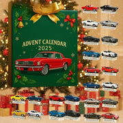 2025 Classic Car Advent Calendar 24 Mini Diecast Model Cars Countdown Gift Box Vintage Muscle Car Collection Christmas Gift For Men Kids