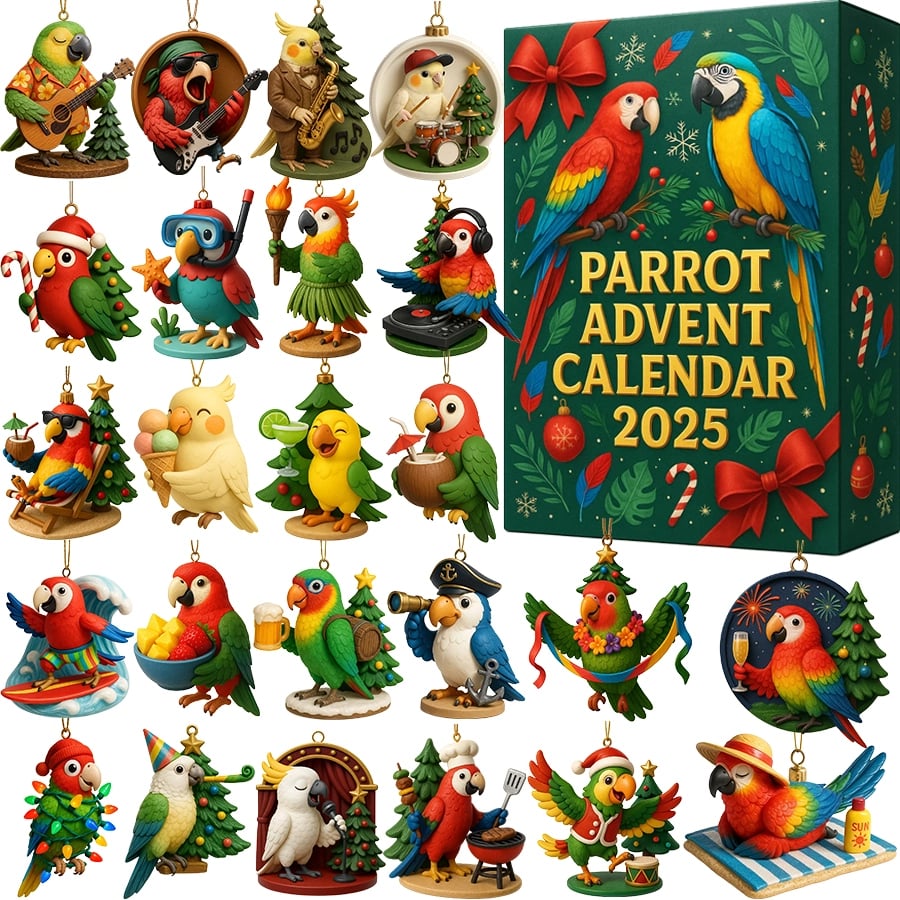 Parrot Advent Calendar 2025 24 Days Christmas Countdown Advent Calendars For Bird Lovers Reusable Keepsake Gifts