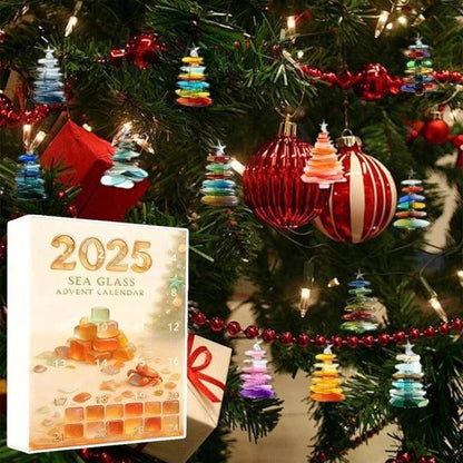 Sea Glass Tree Advent Calendar Christmas Gift For Beach Lovers Holiday Keepsake Gift Unique Holiday Decor Gift For Kids