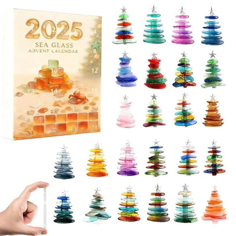 Sea Glass Tree Advent Calendar Christmas Gift For Beach Lovers Holiday Keepsake Gift Unique Holiday Decor Gift For Kids