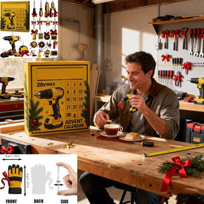 2d Advent Calendar 2025 Tool Lovers Christmas Countdown Box Diy Gift For Men Mechanics And Builders Holiday Set Gift For Him