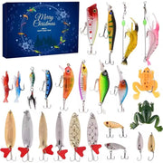 Christmas Fishing Lures Advent Calendar 24 Days Fishing Bait Hooks Advent Calendar Festival Theme Xmas Surprise Gift