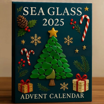 Sea Glass Christmas Advent Calendar 2025 Christmas Tree Decorations Calendar With Acrylic Christmas Ornaments Countdown Calendar