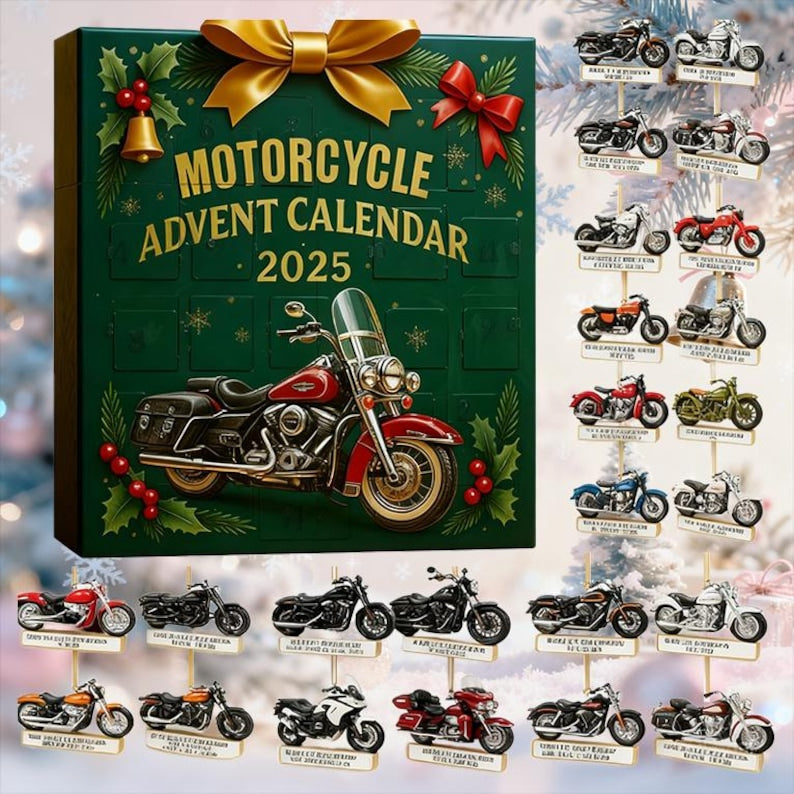 Motorcycle Advent Calendar 2025 24 Days Countdown Calendar For Kids And Adults Mini Motorbike Toy Set Christmas Gift For Motorcycle Lover