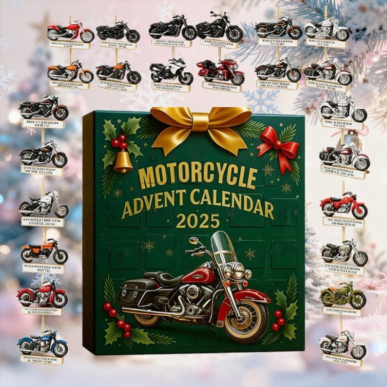 Motorcycle Advent Calendar 2025 24 Days Countdown Calendar For Kids And Adults Mini Motorbike Toy Set Christmas Gift For Motorcycle Lover