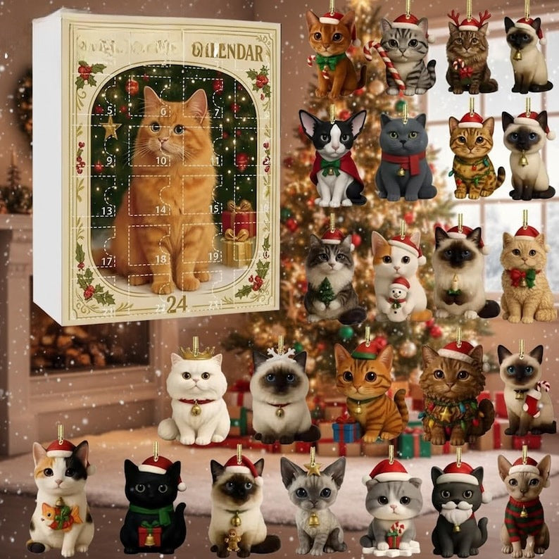 Cat Lovers Advent Calendar 2025 24 Cute Kitten Figurines For Pet Owners And Collectors Christmas Countdown Gift For Cat Moms