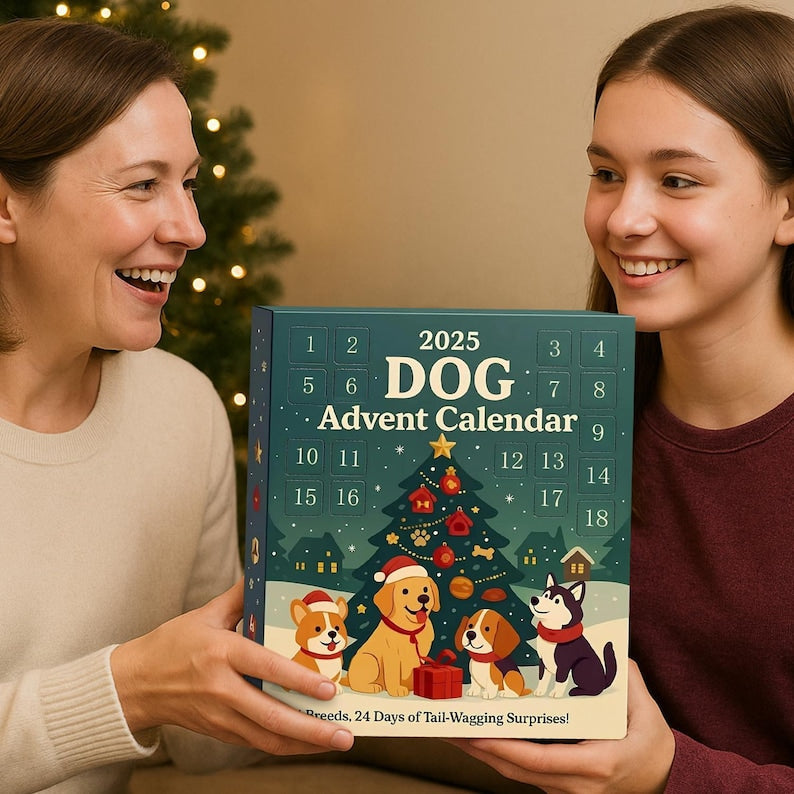 Dog Breed Advent Calendar 2025 24 Day Dog Figurines  Vintage Christmas Ornament Countdown