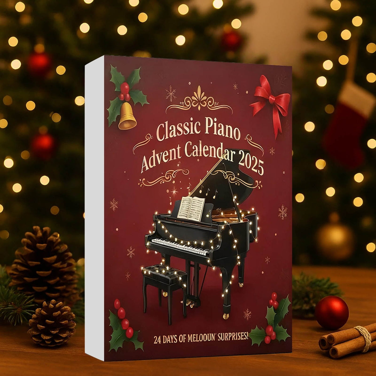 Classic Piano Ornaments 24 Day Christmas 2025 Music  Joy Advent Calendar With Guitar Grand Piano Violin Saxophone Music Instruments