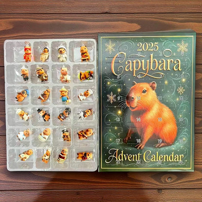Capybara Advent Calendar 2025 24 Day Holiday Countdown Box Cute Collectible Figures Festive Gift Idea
