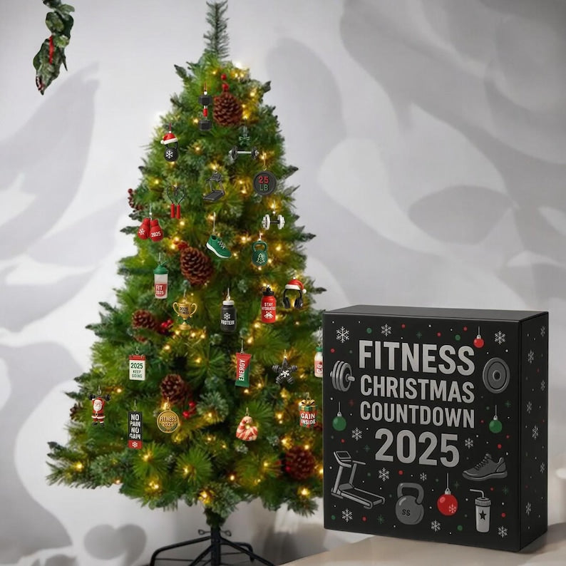 Fitness Gear Christmas Countdown Calendar   2d Acrylic 24 Days Advent Ornament For Winter Holiday Party Decor Home Gym Window