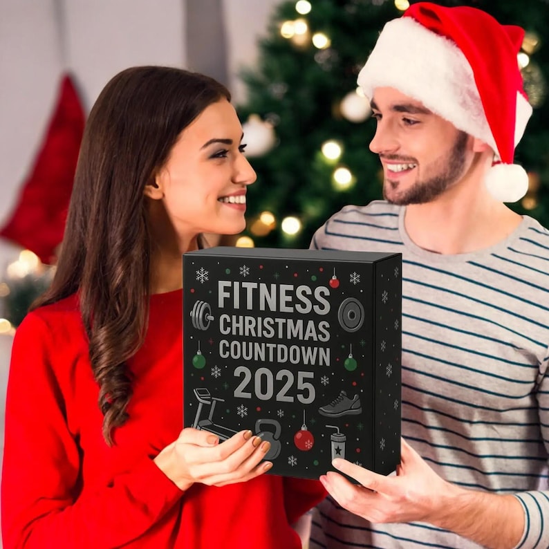 Fitness Gear Christmas Countdown Calendar   2d Acrylic 24 Days Advent Ornament For Winter Holiday Party Decor Home Gym Window