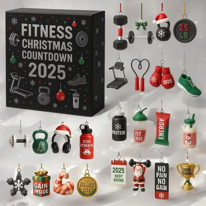 Fitness Gear Christmas Countdown Calendar   2d Acrylic 24 Days Advent Ornament For Winter Holiday Party Decor Home Gym Window