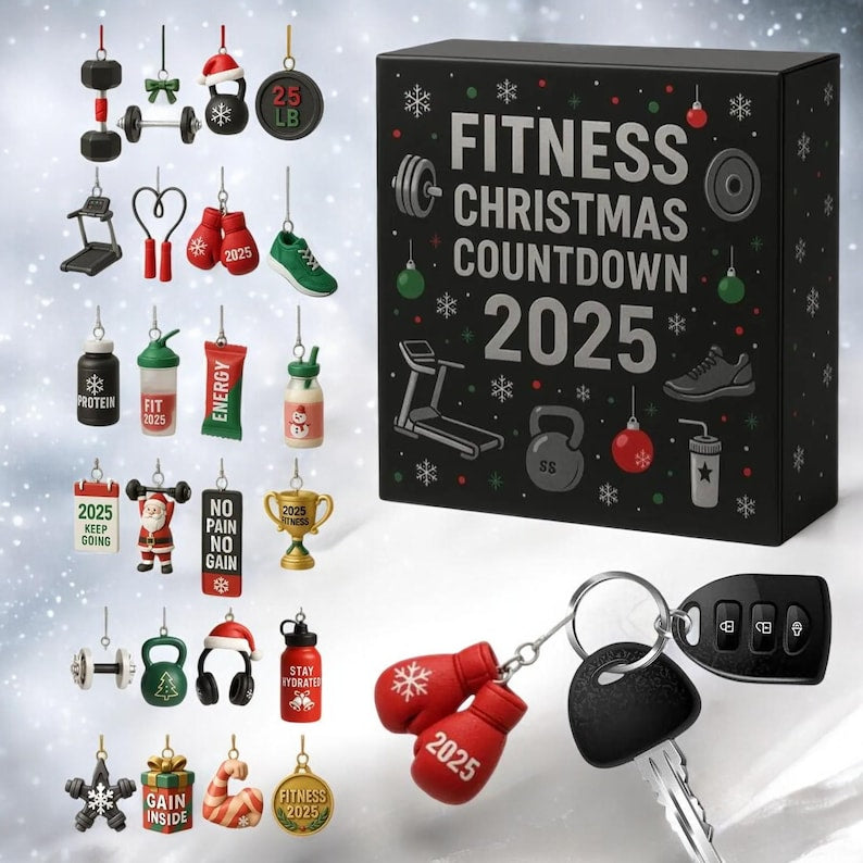 Fitness Gear Christmas Countdown Calendar   2d Acrylic 24 Days Advent Ornament For Winter Holiday Party Decor Home Gym Window