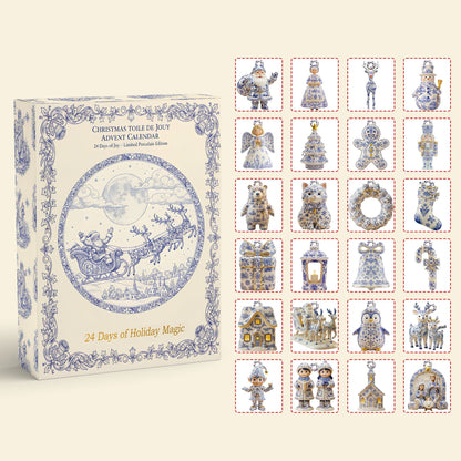 Toile De Jouy Advent Calenda Christmas Holiday Advent Calendar Classic Advent Calendar Blind Box Christmas Gifts
