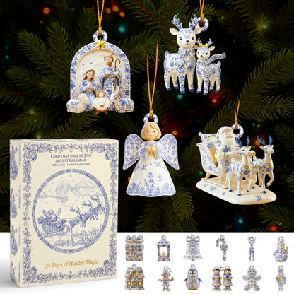 Toile De Jouy Advent Calenda Christmas Holiday Advent Calendar Classic Advent Calendar Blind Box Christmas Gifts