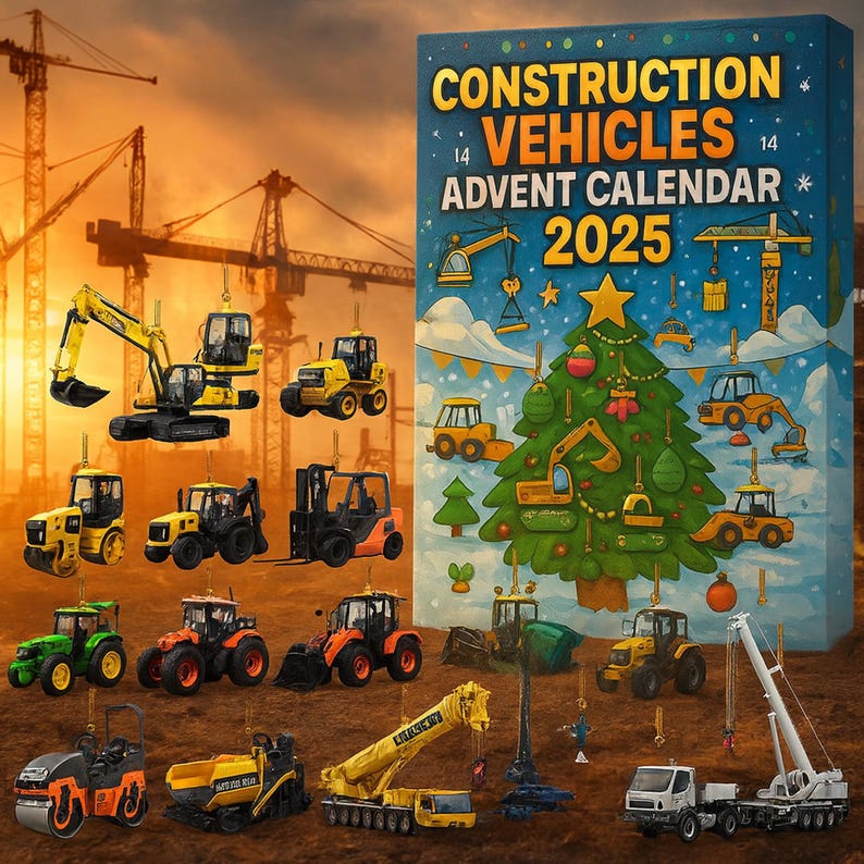 Construction Vehicles Advent Calendar 2025 24 Mini Truck Toys