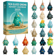 Sea Glass Gnome Advent Calendar 2025 24 Day Gnome Xmas Figurines  Vintage Christmas Ornament Countdown With Acrylic Ornaments