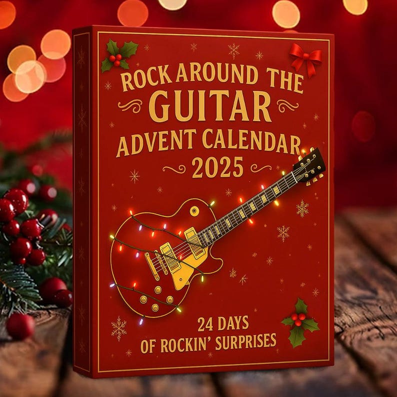 Rock Guitar Advent Calendar Christmas 2025gift For Music Loverguitarist Present Music Themedfestive Home Decor Guitar Decorations