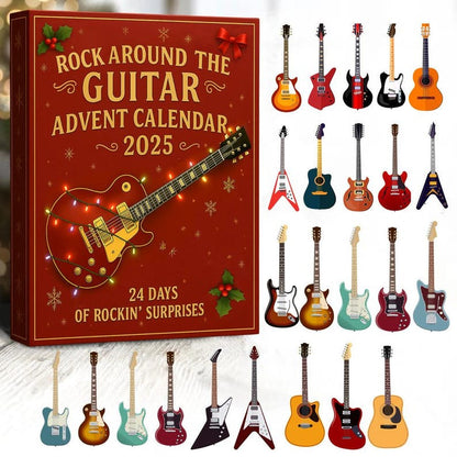 Rock Guitar Advent Calendar Christmas 2025gift For Music Loverguitarist Present Music Themedfestive Home Decor Guitar Decorations