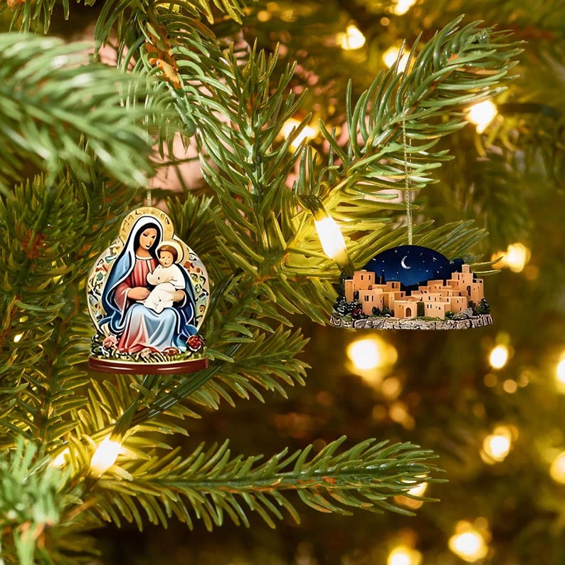 Christian Advent Calendar 2025 24 Day Christian Figurines  Vintage Christmas Ornament Countdown