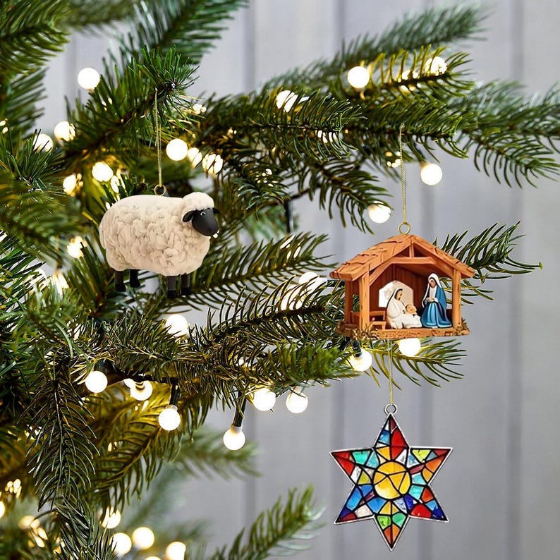 Christian Advent Calendar 2025 24 Day Christian Figurines  Vintage Christmas Ornament Countdown