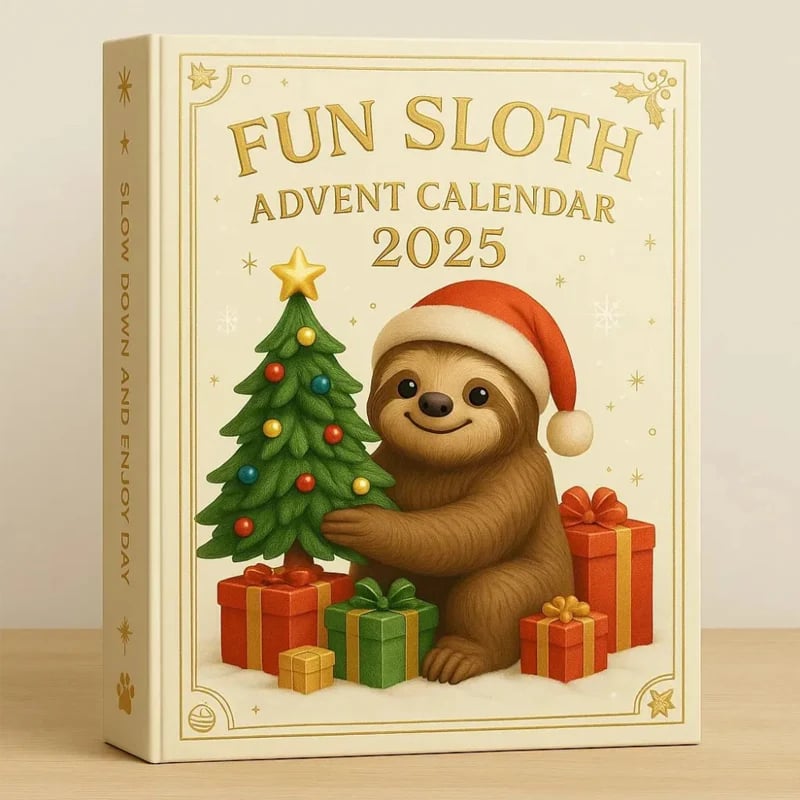 Christmas Calendar Advent 2025 Sloth Ornaments Set 2d Acrylic Christmas