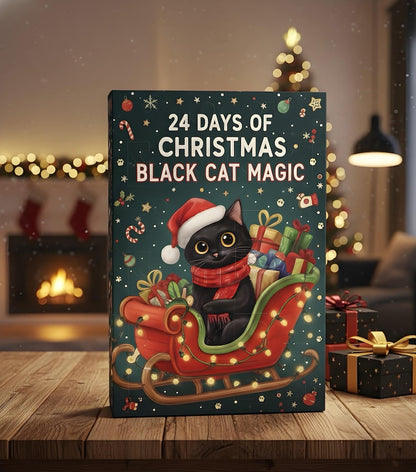 Christmas Black Cat Magic Advent Calendar 2025, 24 Days Blind Box, Cute Cat Christmas Gift, Holiday Countdown for Cat Lovers
