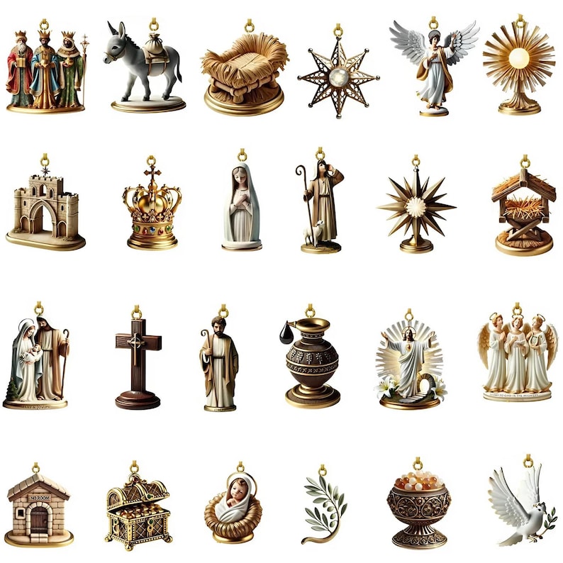 The Birth Of Jesus Advent Calendar 2025, 24 Day Nativity Scene Figurines : Vintage Christmas Ornament Countdown
