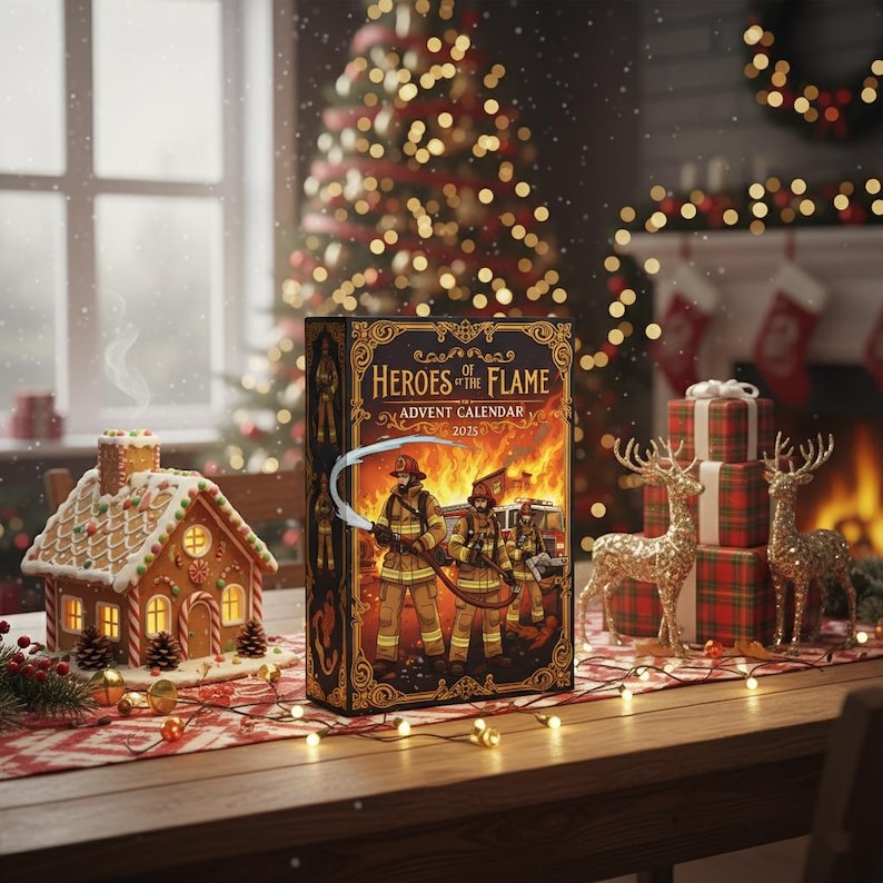 Firefighter Advent Calendar 2025, Heroes of the Flame 24 Days Blind Box, Fireman Christmas Gift, Emergency Services Holiday Countdown