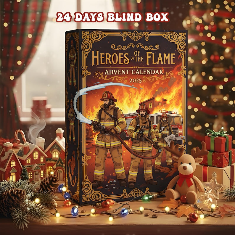 Firefighter Advent Calendar 2025, Heroes of the Flame 24 Days Blind Box, Fireman Christmas Gift, Emergency Services Holiday Countdown