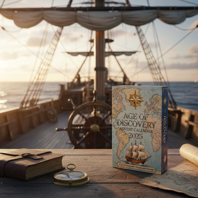 2025 AGE OF DISCOVERY Advent Calendar: 24 Assorted Mini Nautical and Exploration Figurines