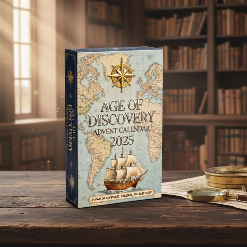 2025 AGE OF DISCOVERY Advent Calendar: 24 Assorted Mini Nautical and Exploration Figurines
