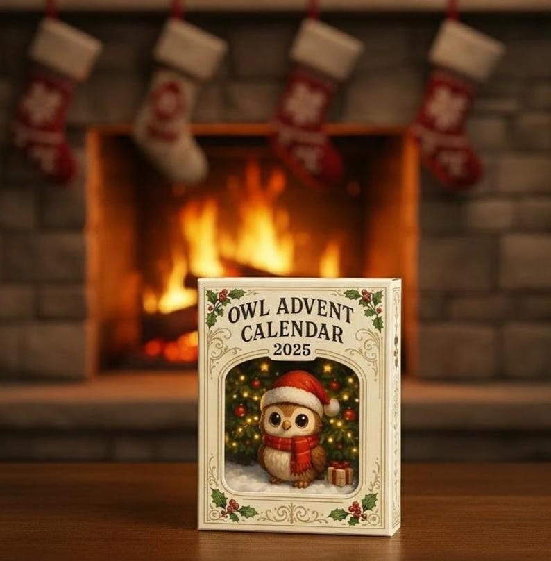 Owl Advent Calendar 2025 24 Christmas Countdown Cute Animal Ornament Christmas Home Decor