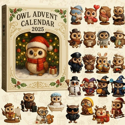 Owl Advent Calendar 2025 24 Christmas Countdown Cute Animal Ornament Christmas Home Decor